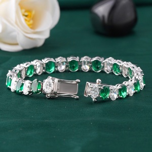 Bracelet tennis ovale 18,06 CT en diamant de laboratoire et zircon cubique, or blanc 14 carats, accessoire de mode - Product Image 4