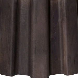 Nueva Mesa de Centro Moderna con Base Acanalada, Acabado Liso en Nogal, Madera de Mango Sólida, Forma Redonda, para Sala de Estar - Product Image 6