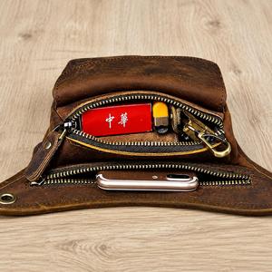 Bolso táctico de pierna de cuero genuino de capa superior de piel de vaca para motocicleta, riñonera de viaje para hombre LLB-0104 - Product Image 4