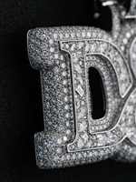 Pendentif Lettre Personnalisée en Moissanite, Breloque Lettre Micro-Pavée Ronde Taille Brillant, Plaqué Or, Bijoux Hip Hop pour Chaîne de Collier