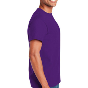 เสื้อยืดผู้ชายสไตล์ไฮสตรีท ผ้าเจอร์ซีย์คอตตอน 100% พร้อมตัวเลือกโลโก้แบบกำหนดเอง สีม่วง - Product Image 6