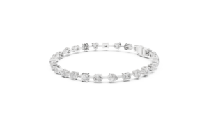 Bracelet en or blanc 10 carats avec diamants multiformes 3,99 ct, diamants ronds, en forme de cœur, d'émeraude, d'ovale et de poire, bijoux fins en diamants véritables, vente en gros - Product Image 2