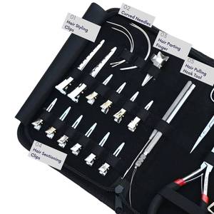 Kit de Extensiones de Cabello de Acero Inoxidable con Herramientas para Hacer Bucles, Gancho de Crochet, Alicates, Tijeras y Clips - Product Image 2
