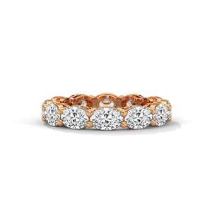Anillo de Compromiso y Boda para Mujer en Oro Rosa de 14K con Diamante Cultivado en Laboratorio, Corte Ovalado Moderno, Certificado IGI - Product Image 1