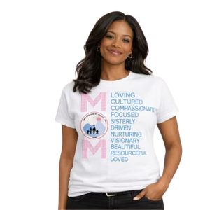 เสื้อยืดคอกลมแขนสั้นสีขาวประดับเพชรสำหรับผู้หญิง รุ่น MOM Love สวมใส่สบายๆ ในชีวิตประจำวัน เสื้อผ้าแฟชั่นทันสมัย - Product Image 1