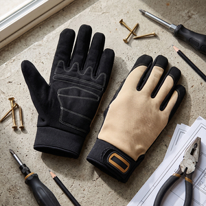 Guantes de Seguridad Mecánicos Amara de Doble Capa de Cuero Sintético, Resistentes al Viento, al Calor, Antiestáticos, con Puño de Goma Antideslizante, 11 oz - Product Image 6