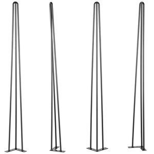 Gambe per Scrivania a Forcina Nere da 30 Pollici, Stile Rustico/Scolastico, Set da 4 Pezzi, Capacità di Carico 400 kg, 3 Aste, per Uso con Panca/Scrivania - Product Image 1