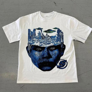 เสื้อยืดแขนสั้นผู้ชายคุณภาพสูงแบบ OEM สั่งทำพิเศษ ผ้าฝ้าย 100% พิมพ์ลาย DTF แบรนด์ดัง ลายวินเทจ สีขาว - Product Image 2