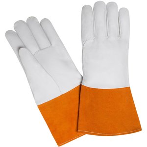 Gants de soudage TIG en cuir résistant à la chaleur avec doublure en Kevlar, logo personnalisé OEM, gants de travail de protection industrielle en coton - Product Image 5
