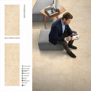 Carreaux de sol en porcelaine brillante Lofty Ivory 600x1200mm 24x48 pouces, aspect marbre poli, qualité export pour l'Algérie - Product Image 2