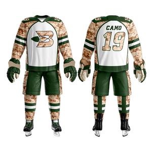 Ensemble d'uniformes de hockey sur glace personnalisés avec impression par sublimation complète et broderie |   Pantalons en jersey respirant, vente en gros OEM - Product Image 4