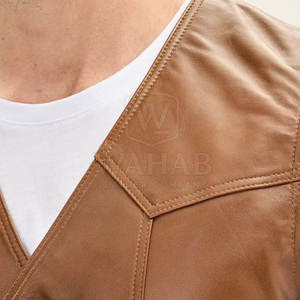 Chaleco de Cuero Casual para Hombre, para Aventuras al Aire Libre de Verano, Construcción Ligera y Duradera, Diseño Transpirable, Prenda Exterior Corta - Product Image 6