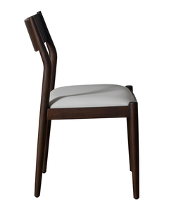 Chaise de salle à manger moderne en teck massif avec dossier incurvé et coussin rembourré, design européen écologique pour hôtel et restaurant - Product Image 2