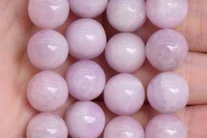 Perles de Kunzite du Brésil, pierres précieuses naturelles authentiques, demi-brin, perles rondes en vrac, 7,5 pouces, vente en gros de bijoux - Product Image 2
