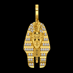 Trendy Vintage Charms 10K <b>Gold</b> Iced Custom Egyptian Pharaoh <b>Pendants</b> Custom Lab Grown Diamond Luxury Fashion Unisex Jewelry Gift - Product Image 6