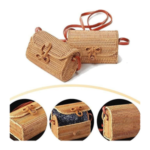Sac fourre-tout en rotin naturel tressé fait main, sac à main écologique et durable, sac de courses, fabricant OEM ODM sur mesure - Product Image 2