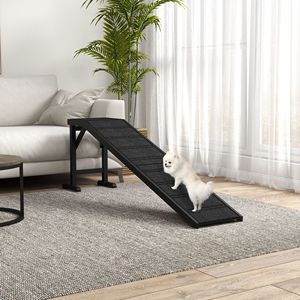 Rampa per Cani Nera 188 x 41 x 64 cm con Tappeto Antiscivolo e Piattaforma Superiore, Cuccia e Accessori per Animali Domestici - Product Image 2
