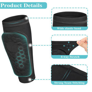 Espinilleras Profesionales de Fútbol con Mangas de Compresión Ligeras para Hombre, Ajuste Cómodo, Diseño Antideslizante, Protector de Piernas - Product Image 2