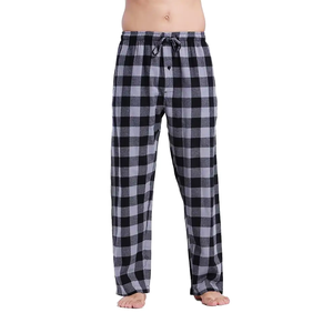 Factory Wholesale Yarn Dyed Cotton Flannel 155GSM Pants 3 Colors Plaid Plus Size Men's Sleepwear Drawstring Pyjamas - Product Image 5