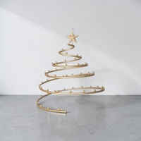 Moderne Eisen-Weihnachtsbaumdekoration mit Sternspitze, handgefertigtem Ornament und Tischständer