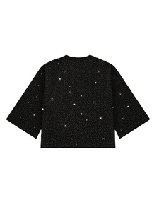 เสื้อยืดคอกลมผู้ชายสีดำลายดาวประดับเพชร Y2K ทรงโอเวอร์ไซส์ ผ้าคอตตอนหนานุ่ม สไตล์สตรีทแวร์ ฮิปฮอป ทรงหลวม ประกายวิบวับ - Product Image 3