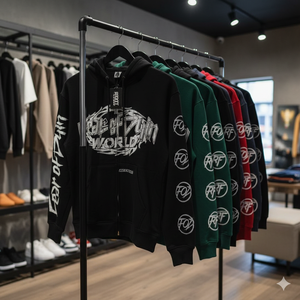 Sudadera de Algodón de Alta Calidad para Hombre, Estilo Urbano, Dos Piezas, Tela Resistente, Ajuste Cómodo, Impresión de Logotipo Personalizado, OEM ODM - Product Image 2