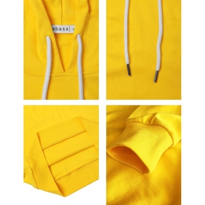 Sweat à capuche personnalisé jaune pour femme Aroosh Corporation, 100% coton molletonné, streetwear, doublure hiver, OEM ODM - Product Image 5