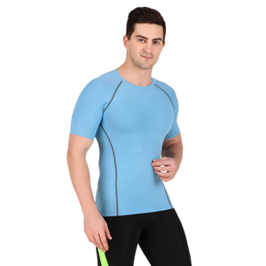 <b>Men</b> Compression Shirt Quick Dry Fitness Wear <b>Stretch</b> Fabric OEM <b>Mens</b> Compression T Shirt Gym Workout Athletic Wear - Product Image 4