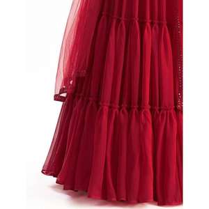 Robe de soirée en georgette de créateur à sequins rouges Lehenga Choli avec Dupatta - Product Image 3