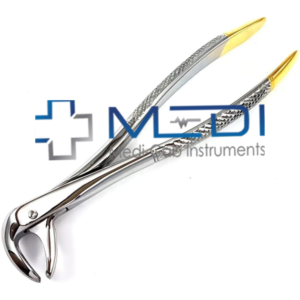 Forceps d'extraction dentaire manuels ergonomiques de qualité supérieure, manche plaqué or, instrument en acier inoxydable réutilisable, autoclavable, résistant à la rouille - Product Image 4