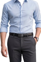 Kemeja Formal Pria Kustom Bahan Twill 100% Katun, Bernapas, Cepat Kering, Ramah Lingkungan, Kancing Tanduk, Lengan Panjang, Slim Fit