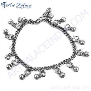 925artpalace Dernier design de chevillères en métal blanc, chevillères fantaisie en argent uni - Product Image 2