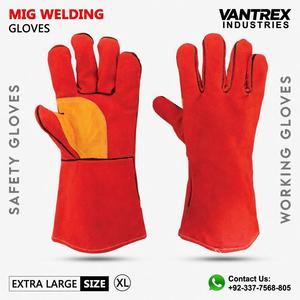 Leather <b>Gloves</b> Top Selling Wholesale Welding <b>Gloves</b> Wool Fleece Lining <b>Long</b> Cuff Heat Resistant Welding <b>Gloves</b> - Product Image 5