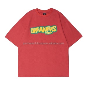 T-shirt vintage pour homme en coton 100 % de haute qualité, délavé à l'acide, 250 g/m², épais, avec patch brodé personnalisé en mohair, manches courtes, tricoté - Product Image 2