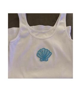 Camiseta de Algodón Corta de Lujo Moderna con Borlas y Cuentas, Bordada para Mujer, con Cuentas Móviles de Doble Cara, a la Moda - Product Image 1