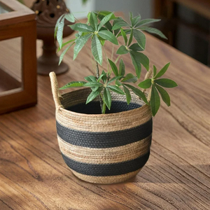 Macetas de Almacenamiento de 24L, Hechas a Mano en Vietnam, Estilo Retro, de Jacinto de Agua y Algodón, con Asas Tejidas, Ecológicas - Product Image 3