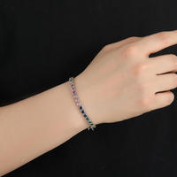Bracelet religieux en diamants plaqué or 18 carats, design croix, diamants naturels taille brillant ronde couleur G, bijoux unisexe à vendre