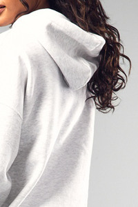 Ensemble de survêtement pour femme gris cendré, sweat à capuche oversize et pantalon de jogging, tenue décontractée sportswear deux pièces - Product Image 4