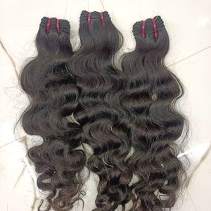 Extensions de cheveux humains indiens vierges Remy non traités - Tissage de cheveux de haute qualité, résistant à la chute, doux, brillant, double trame, pour tous les types de coiffures - Product Image 1