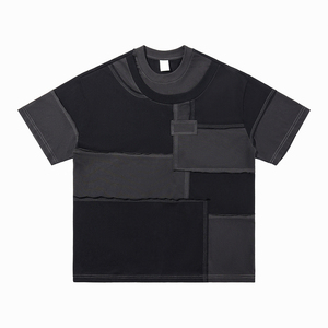 Camisetas de Marca Modernas para Hombre 2026, Corte Holgado, Diseño Desestructurado con Paneles, 100% Algodón, Tejido de Punto Grueso, Estilo Casual, Lisas - Product Image 2