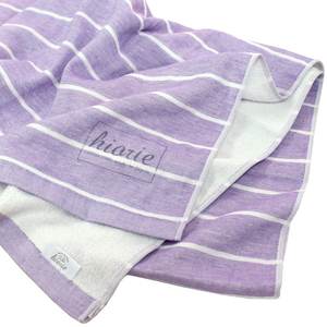 [Wholesale Products] HIORIE Osaka <b>Striped</b> Pattern Gauze <b>Towel</b> 100% Cotton Large <b>Bath</b> <b>Towel</b> 90*150cm Low MOQ Quick Dry Purple - Product Image 1