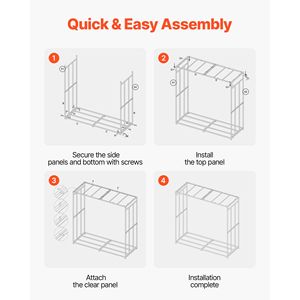 "Powder-Coated Firewood Rack 4 ft Outdoor 1/4 Cord Capacity 660lb Max <b>Weight</b> Sloped Roof Log <b>Storage</b> Shed" - Product Image 3