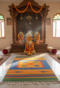 Tapis/chemins de table modernes en coton pelucheux à motifs floraux, faits à la main, lavables et réversibles pour la maison, les voyages, les pique-niques et l'usage commercial - Vente en gros disponible - Product Image 3