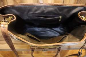 กระเป๋าหนังแท้แบบตะวันตก กระเป๋าหนังแท้ลายแอซเท็ก กระเป๋าเดินทางสุดสัปดาห์แบบตะวันตกเฉียงใต้ กระเป๋าเดินทางสุดสัปดาห์ กระเป๋าเดินทางหนัง - Product Image 6