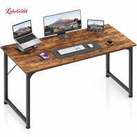 Grand bureau d'ordinateur en bois écologique Century, simple et spacieux, pour bureau à domicile, poste de travail industriel, jeux vidéo - Marron personnalisé