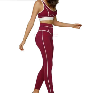 Ensemble de yoga pour femmes, séchage rapide, respirant, léger, logo personnalisable sur le devant, ensemble 2 pièces, haute qualité, vente en gros - Product Image 3