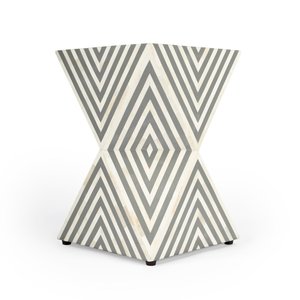 Contemporary Polygonal MDF <b>Bed</b> Side table With natural Bone Inlay Work Geometric Pattern For Living Room Home <b>bed</b> room decor Use - Product Image 4