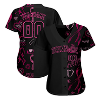 Maillot de baseball rose flamant rose pour homme, sublimation personnalisée, boutons intégraux, manches courtes, uniforme d'équipe graphique personnalisé, 100 % polyester