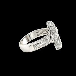 Moissanite Cross <b>Ring</b> Iced Out Pave Baguette <b>Stone</b> Religious Jewelry Luxury Statement <b>Ring</b> Gift <b>for</b> <b>Men</b> Women - Product Image 1