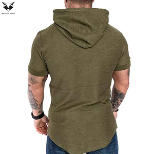 เสื้อฮู้ดแขนสั้นผู้ชายผ้าฝ้าย 100% ขายส่ง เสื้อกันหนาวสีพื้นหลากสี ระบายอากาศได้ดี - Product Image 6